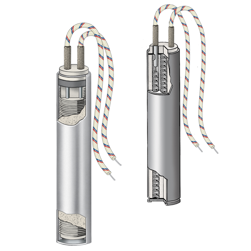 Heater cut outs of both Low Density and High Density Cartridge Heaters