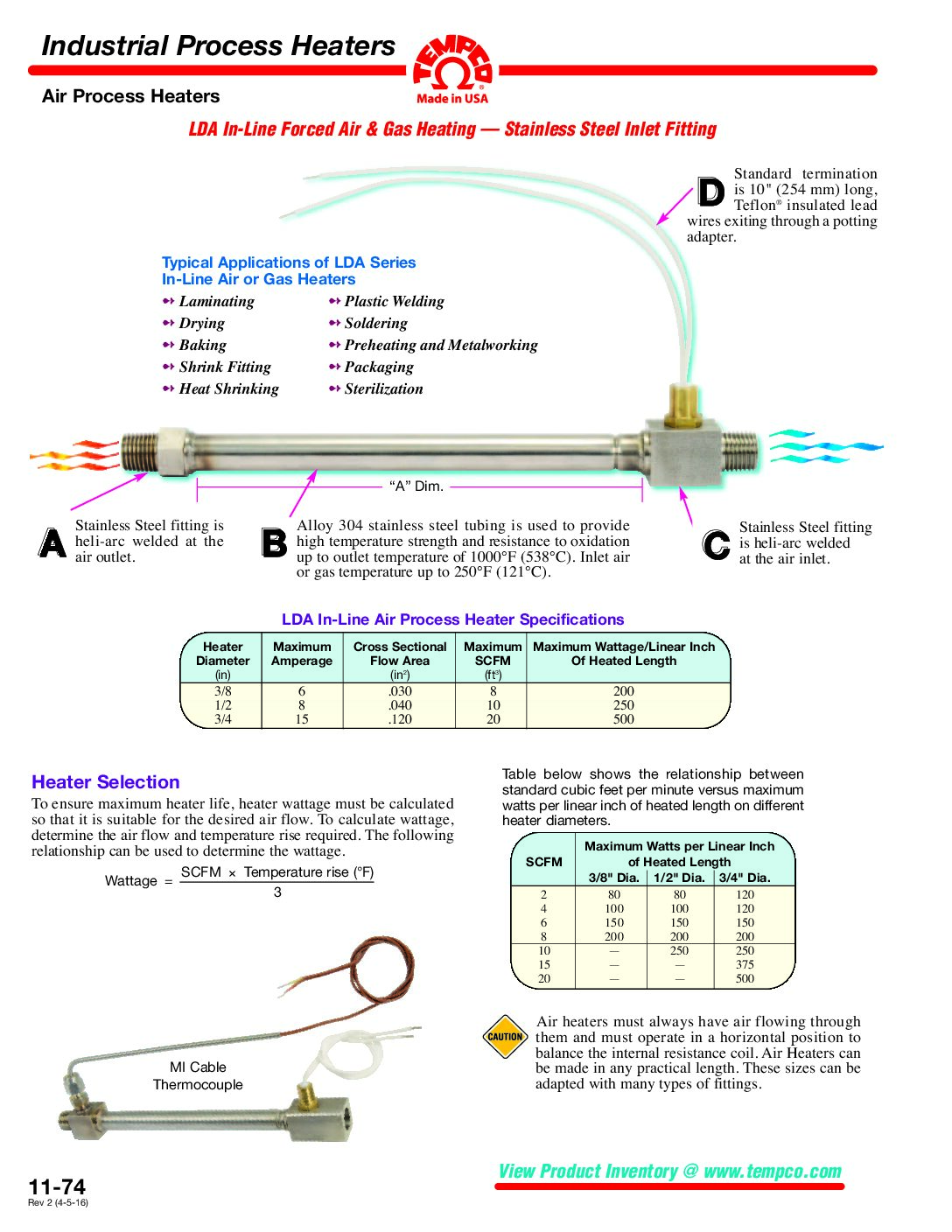 Air Process Heater Catalog Pages