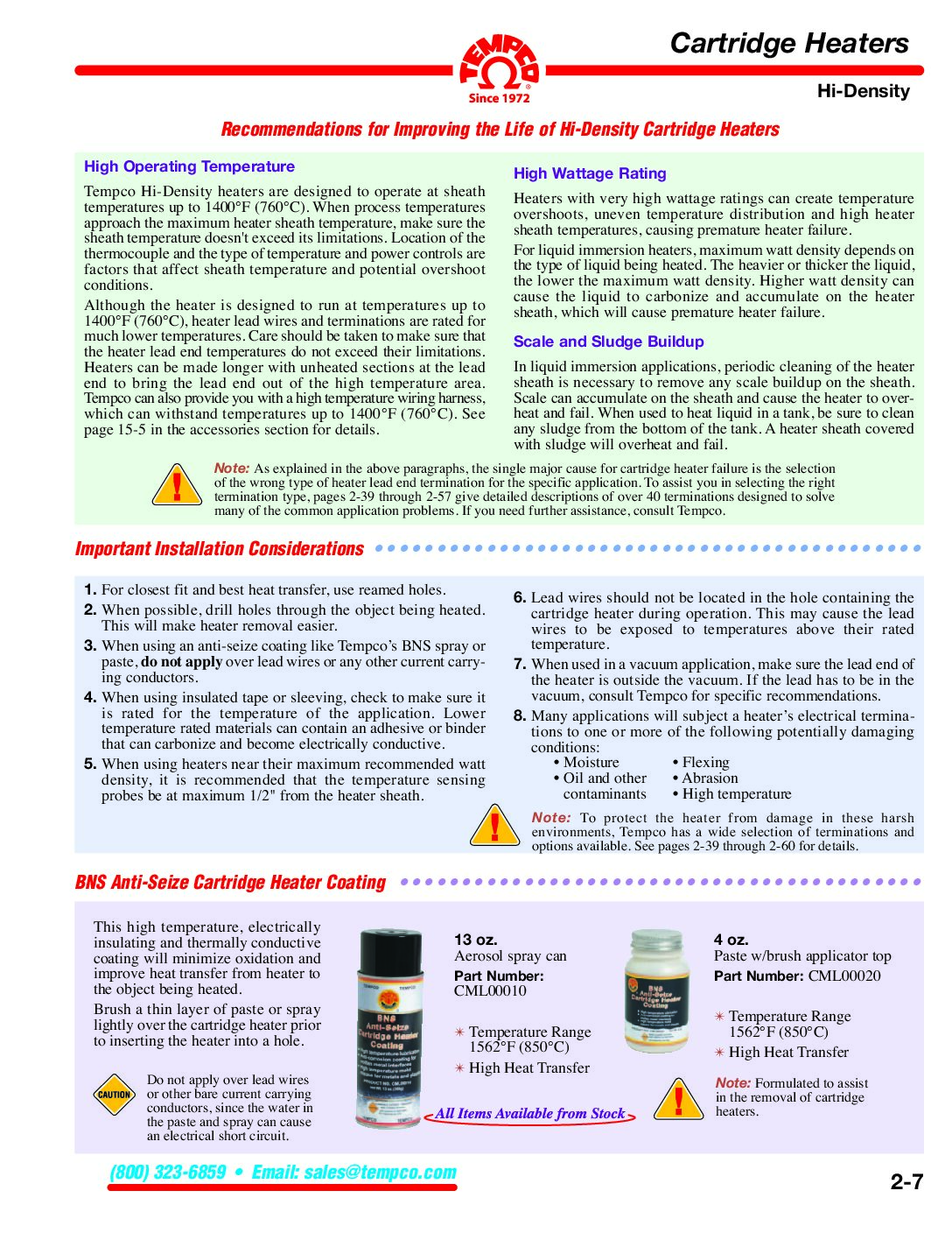 BNS Anti-Seize Heater Coating Catalog Pages
