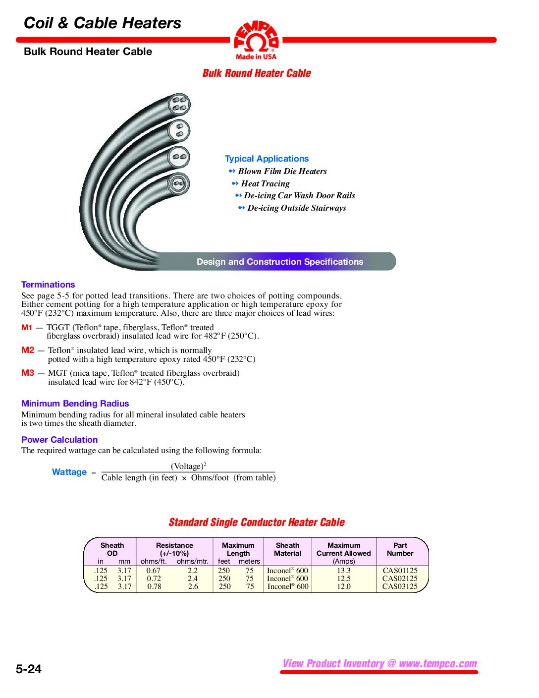 Bulk Round Heater Catalog Pages